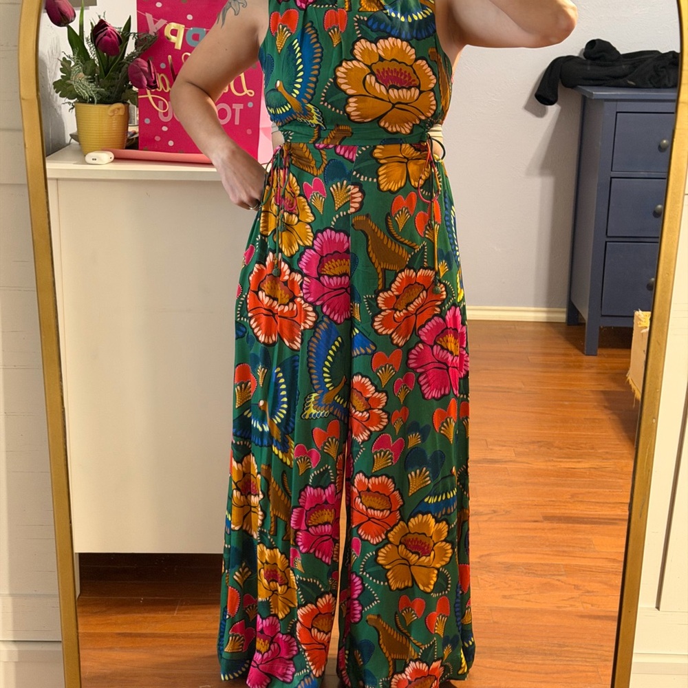 FARM Rio Vibrant Floral Jumpsuit - Red, Pink, Green, Orange - Picture 7 of 7